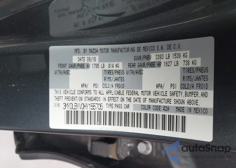 2017 Toyota Yaris Ia из США, поврежденный, VIN 3MYDLBYV0HY155705